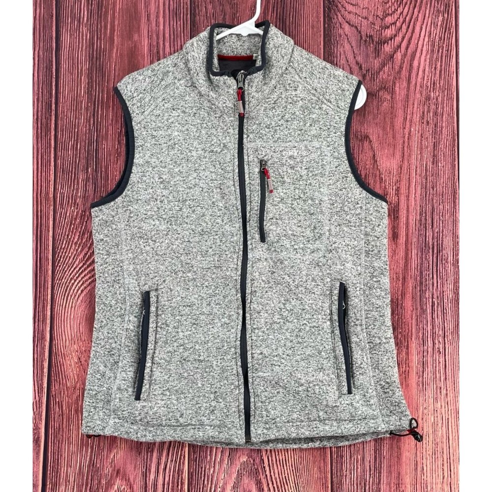 Orvis Full Zip Fleece Vest Men's Size Large Gray 3 Zip Pockets Embroidered
